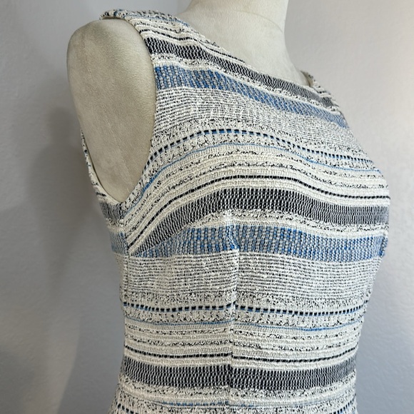 Ann Taylor Ann Taylor Sleeveless Sheath Blue Ivory Stripe Dress NWT (10p) - Picture 5 of 10